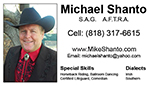 Business Card for Mike Shanto, Actor Business Card for Mike Shanto, Actor